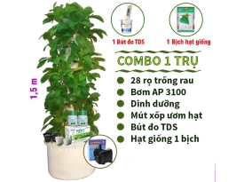 TRỤ TRỒNG RAU THUỶ CANH COMBO 1 TRỤ 28 RỌ